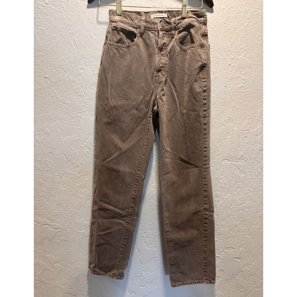 PacSun Women's Size 26 Bootcut Jeans Brown Button Fly 5-Pocket Cotton Blend